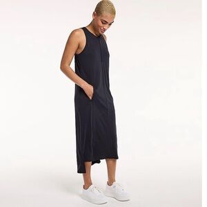 Women’s FLX Black Front-Zipper Racerback Midi Dress Size XS